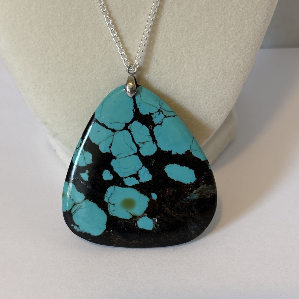 Turquoise Like Large Pendant Necklace